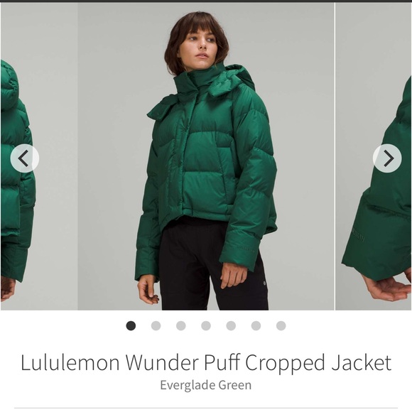 lululemon athletica Jackets & Blazers - RARE LULULEMON WUNDER PUFF CROPPED JACKET EVERGLADE GREEN SZ 10